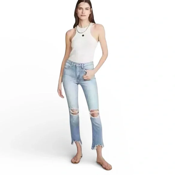 L'AGENCE High Line High Rise Skinny Jeans in Classic Brasie Distressed Size 25 - Picture 1 of 15